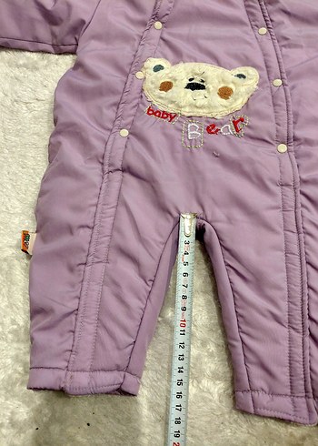 Lila Kürklü Bebek Kız Tulumu Nakışlı - Görsel 8