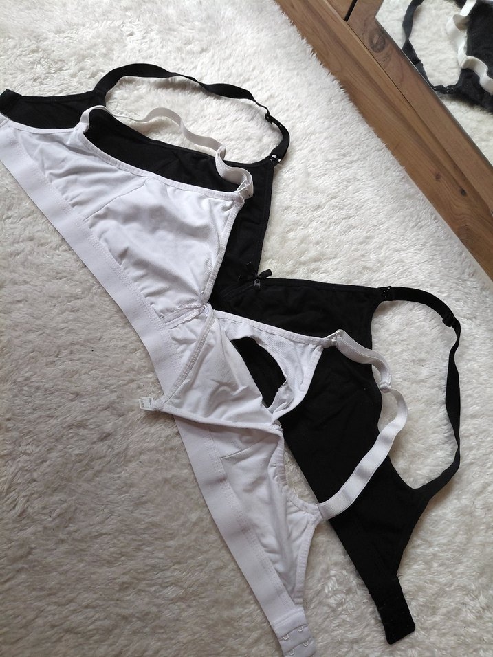 Beyaz ve Siyah Emzirme Sütyen Seti - Görsel 2