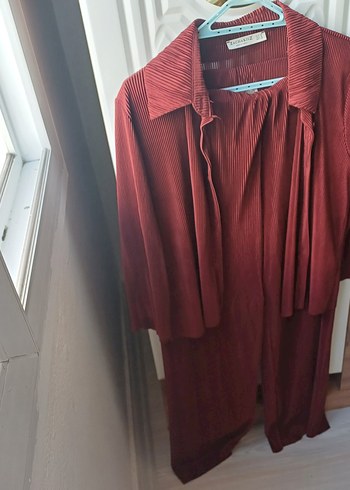 Trendyol & Milla Bordo Pilili Fakir Kol İkili Takım