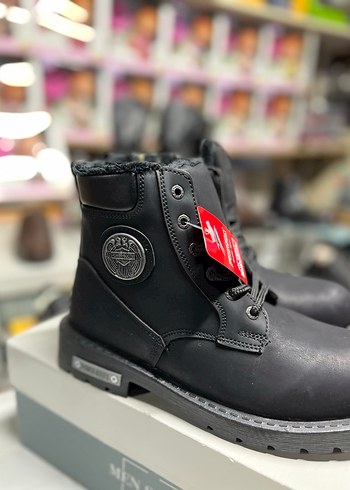 Deri Siyah Bağcıklı Erkek Biker Bot - Görsel 3