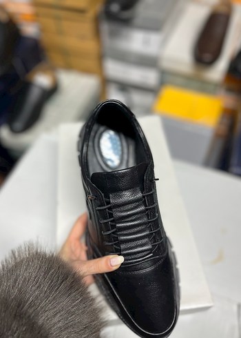 Siyah Deri Bağcıklı Erkek GünlükAyakkabı - Görsel 3