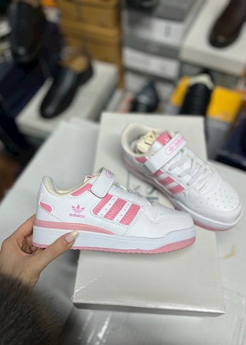 Pembe Beyaz Renkli Kız çocuk Spor Ayakkabı Bantlı - Görsel 3