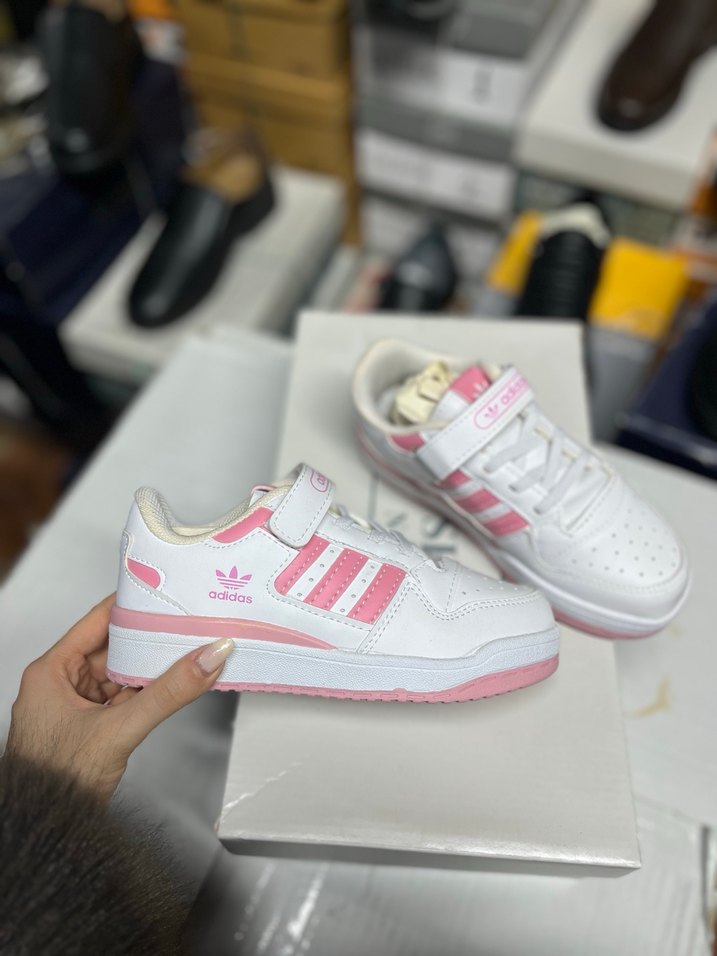 Pembe Beyaz Renkli Kız çocuk Spor Ayakkabı Bantlı - Görsel 3