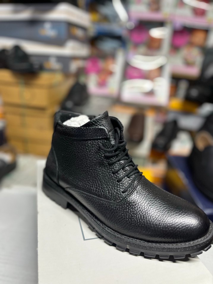 Siyah Kışlık Erkek Deri Bot - Görsel 3