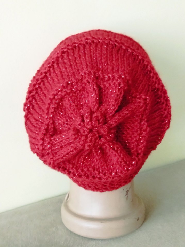 Kırmızı Örgü Kadın Bere - Görsel 3