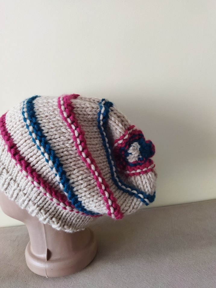 Renkli Örgü Kadın Bere - Görsel 2