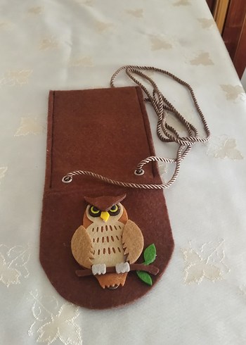 Baykuş Figürlü Kahverengi genç kiz Çantası - Görsel 6