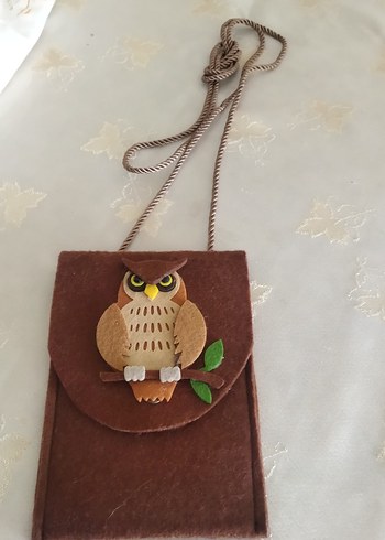 Baykuş Figürlü Kahverengi genç kiz Çantası - Görsel 5