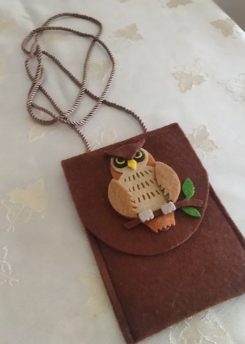 Baykuş Figürlü Kahverengi genç kiz Çantası - Görsel 3