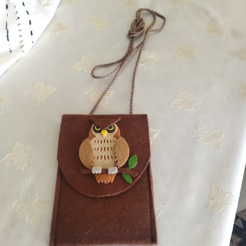 Baykuş Figürlü Kahverengi genç kiz Çantası - Görsel 5