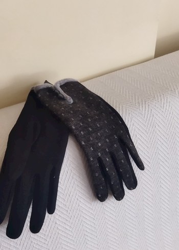 Düğmeli Gri Kadın Eldiveni - Görsel 8