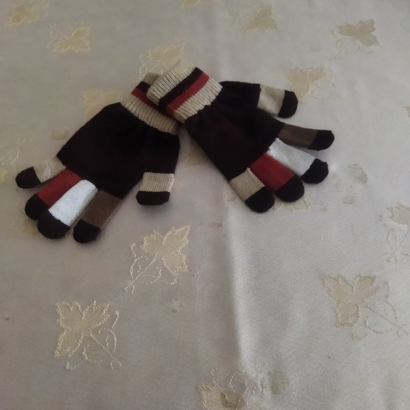 Erkek Çocuk Örgü Kahverengi Eldiven - Görsel 2