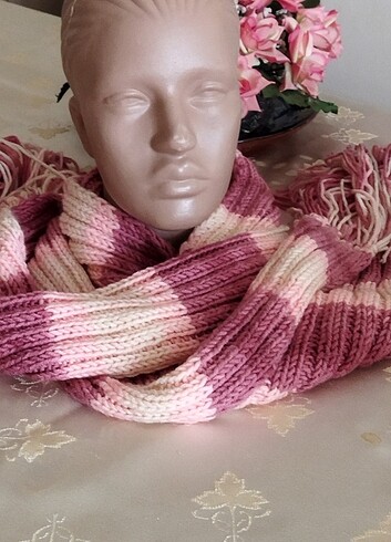 Uzun Ebruli el örgüsü atkı - Görsel 2