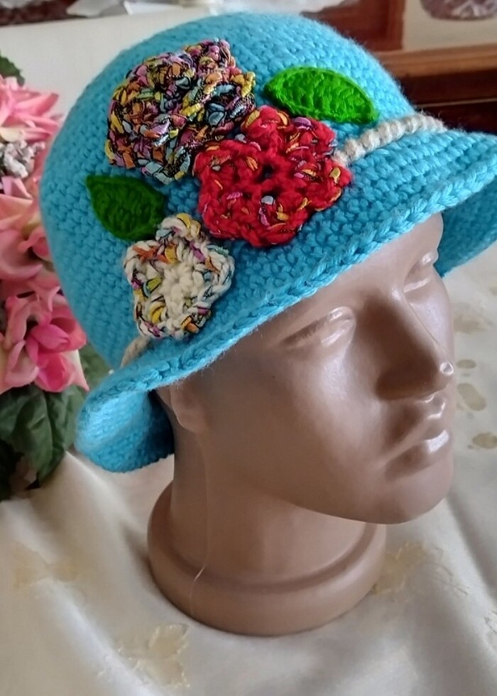 El örgüsü kışlık şapka  - Görsel 2