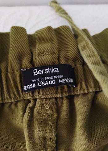 Kadın Haki Keten Midi Kemerli Pantolon - Görsel 3