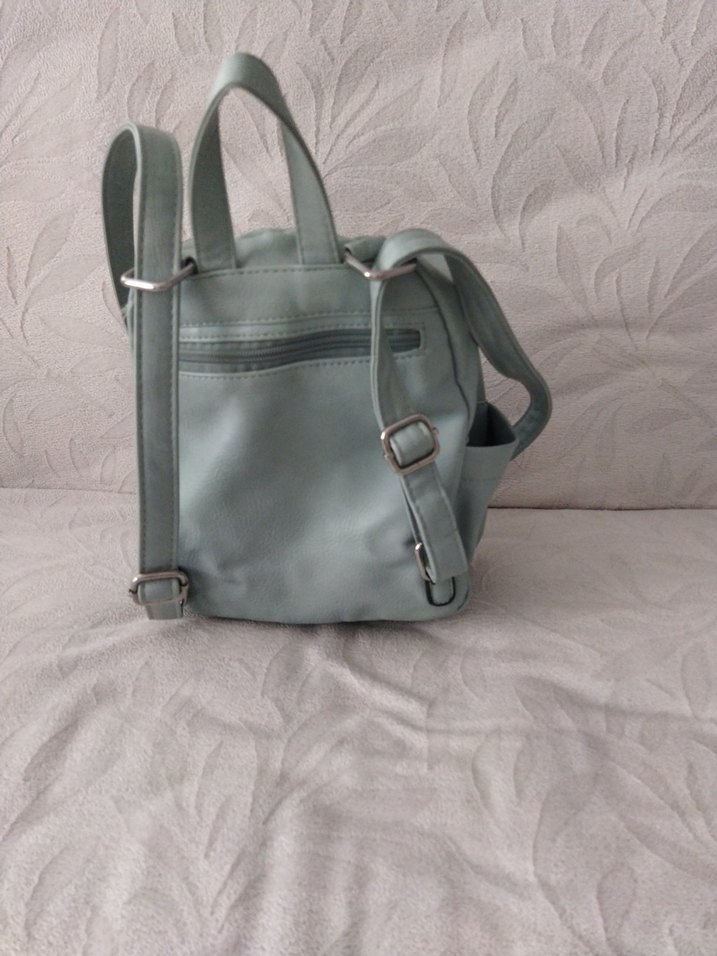 mavi Fermuarlı Kadın Sırt Çantası - Görsel 2