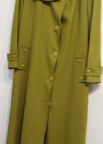 Düğmeli Uzun haki Kadın Kaban - Görsel 2