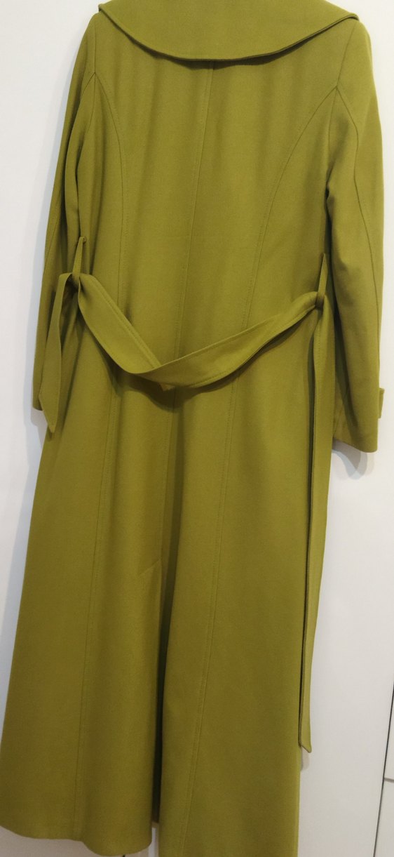 Düğmeli Uzun haki Kadın Kaban - Görsel 4