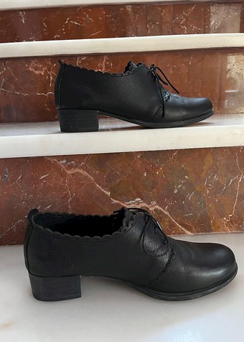 Kadın Siyah Deri Stiletto Topuklu Klasik Ayakkabı - Görsel 6