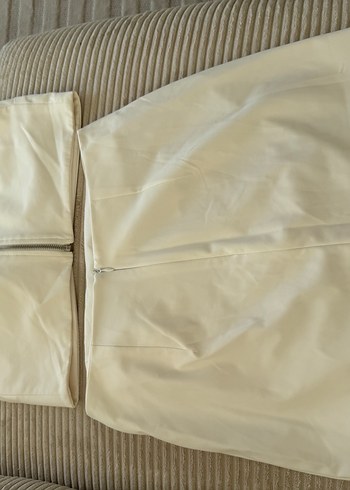 m Beden Beyaz Drapeli Mini Straplez Takım