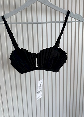 Kikiriki Kikiriki Siyah Pileli Mini Straplez Büstiyer