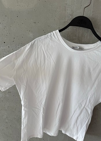 Dilvin Dilvin Beyaz Oversize Keten T-shirt