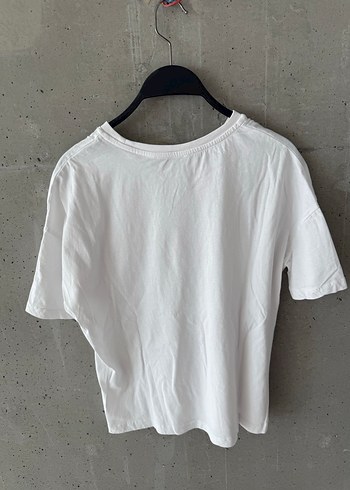 m Beden Dilvin Beyaz Oversize Keten T-shirt