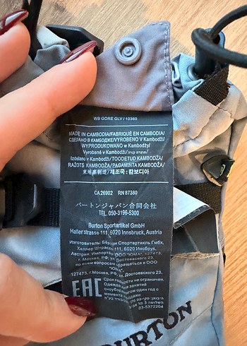 Burton Gri Baskılı Kayak Eldiven - Görsel 5