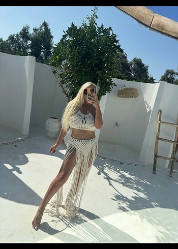 Krem Bohem Plaj Takımı - Görsel 4