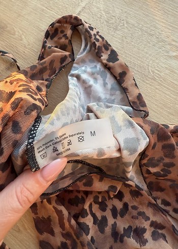 Bohem Leopar Desenli Kadın pareolu bikini takımı - Görsel 10