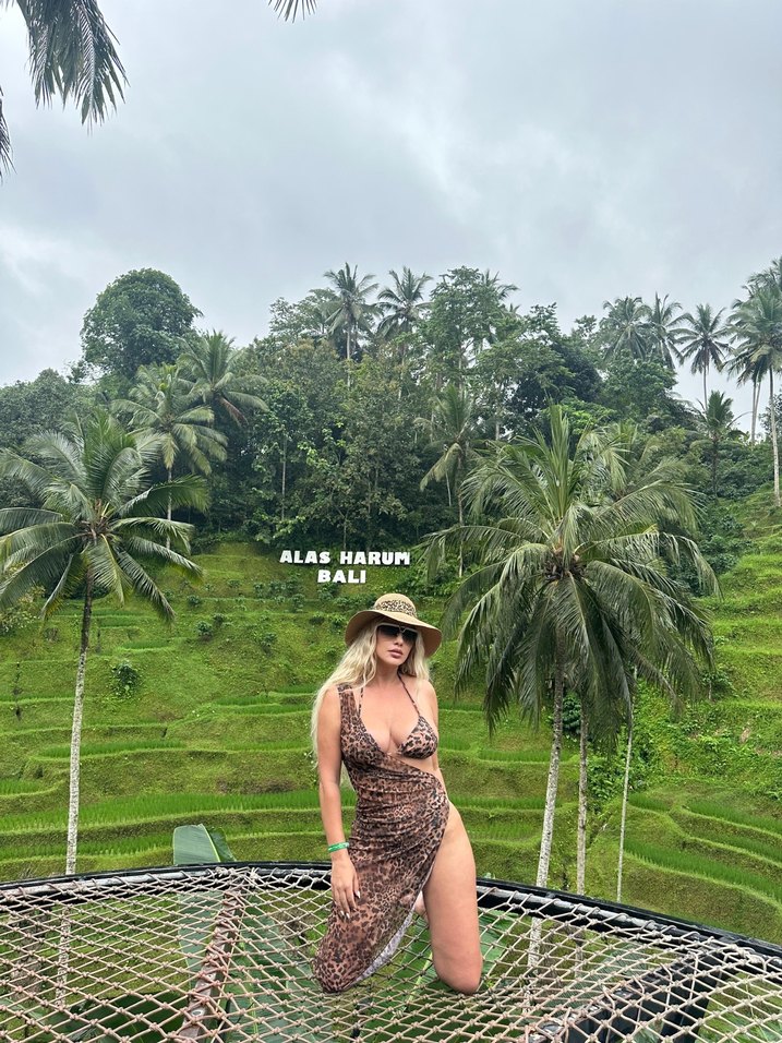 Bohem Leopar Desenli Kadın pareolu bikini takımı - Görsel 3