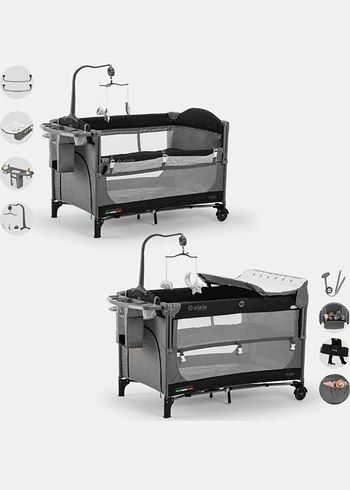 Gri Beşik Oyun Parkı Tüm Yataklara Uyumlu - Görsel 5