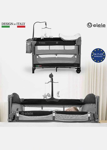 Gri Beşik Oyun Parkı Tüm Yataklara Uyumlu - Görsel 4