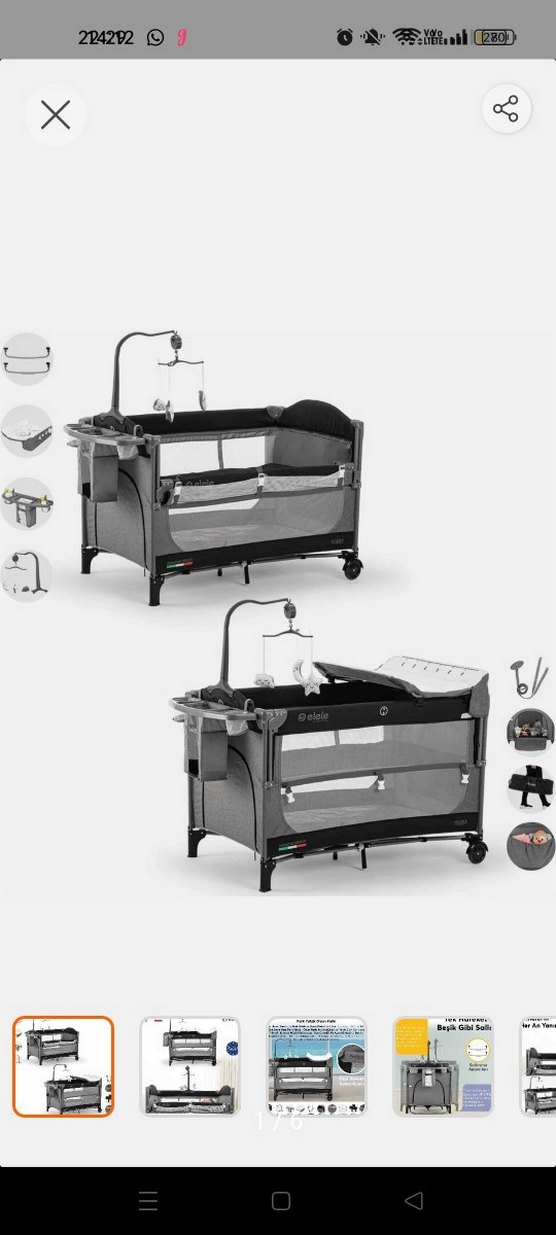 Gri Beşik Oyun Parkı Tüm Yataklara Uyumlu - Görsel 5