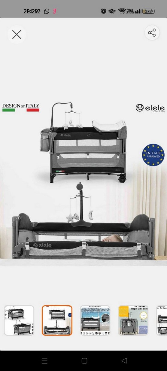 Gri Beşik Oyun Parkı Tüm Yataklara Uyumlu - Görsel 4