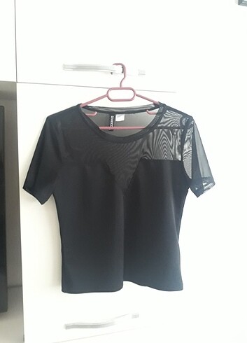 H&M Siyah Transparan Bluz