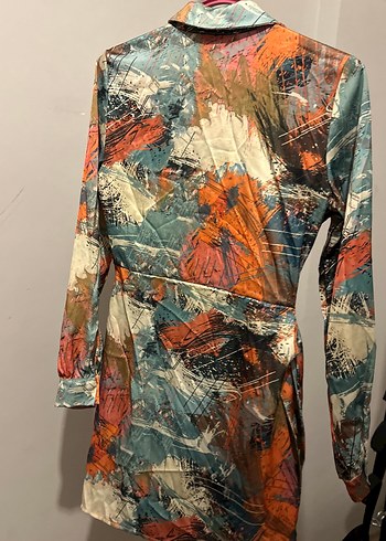 Kadın Çok Renkli Uzun Kollu Fitted Elbise - Görsel 3