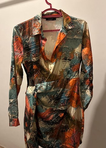 Kadın Çok Renkli Uzun Kollu Fitted Elbise - Görsel 2