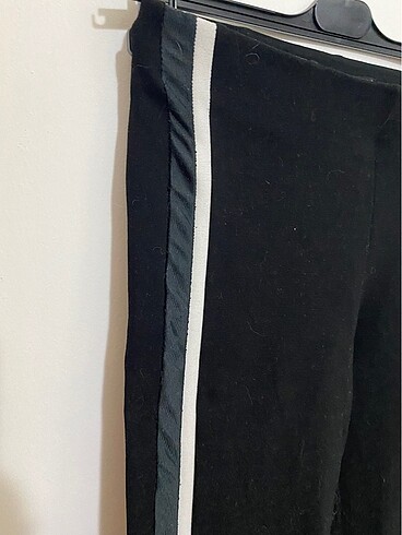 s Beden Zara siyah yanları şeritli ayaklı tayt yüksek beldir sayılı giyi