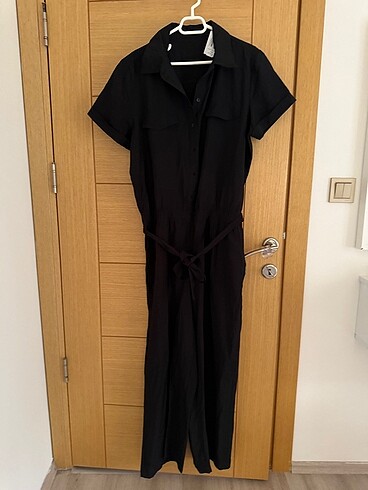Siyah tulum iki kol arası 60 boy 150 cm beli lastikli ve kemerli