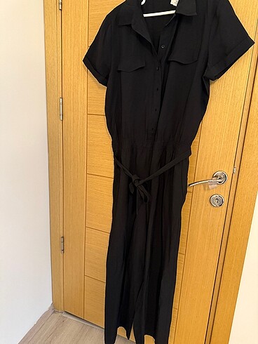 xxl Beden siyah Renk Siyah tulum iki kol arası 60 boy 150 cm beli lastikli ve kemerli
