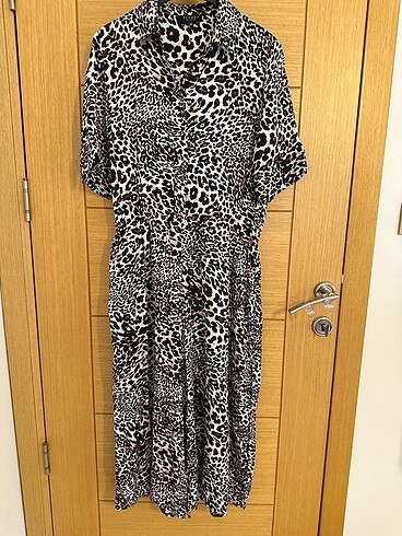 Beymen 42 beden leopar desenli elbise iki kol arası 52cm kumaşı