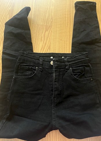 36 Beden Kadın Siyah Fit Denim Pantolon