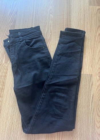 Kadın Siyah Fit Denim Pantolon