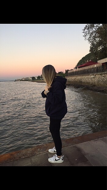 Addax kadın lacivert kapüşonlu sweat