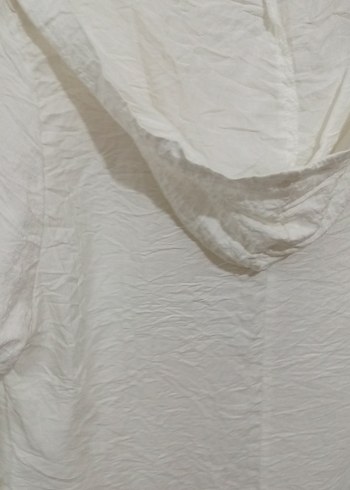 Düğmeli Beyaz Keten Kadın Gömlek - Görsel 6