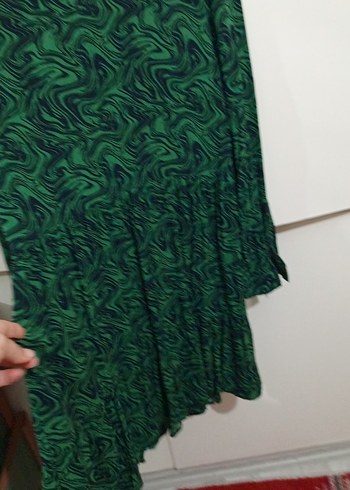 Yeşil Piliseli Uzun Bohem Elbise - Görsel 3