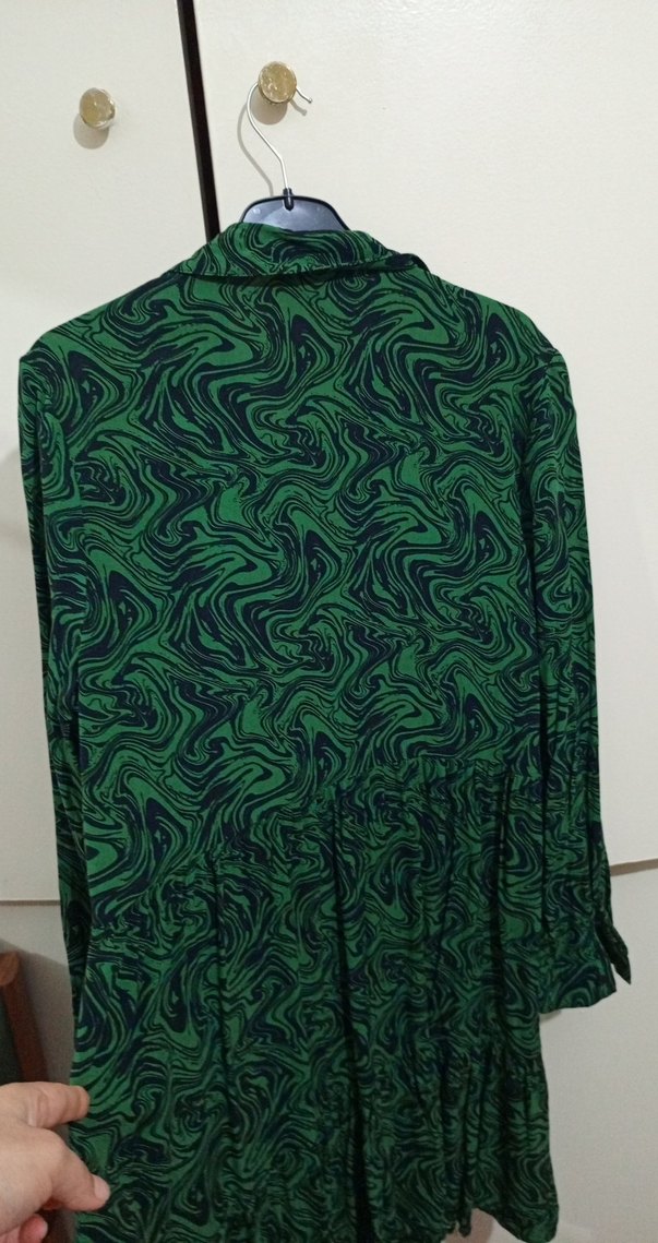 Yeşil Piliseli Uzun Bohem Elbise - Görsel 4