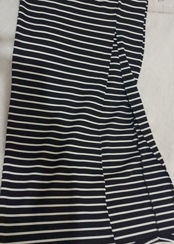 Çizgili Pilili Uzun Kadın Etek - Görsel 2