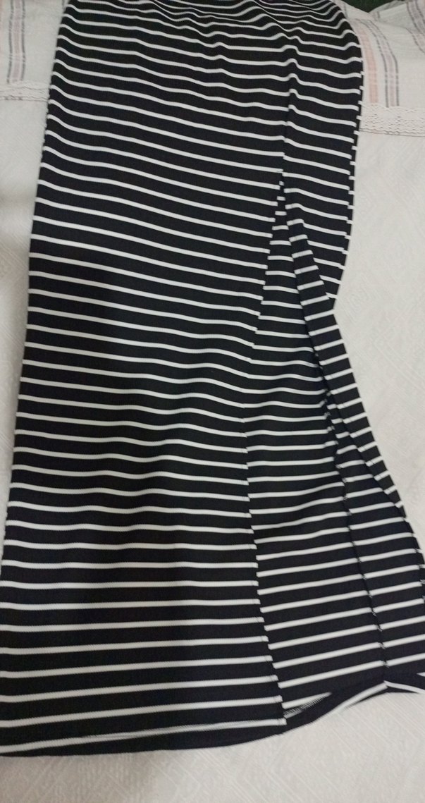 Çizgili Pilili Uzun Kadın Etek - Görsel 2